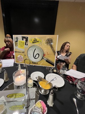 Table number +QR code for their reviews