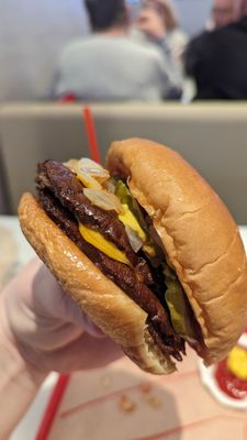 The double cheeseburger is always great. Perfect crust on these patties.