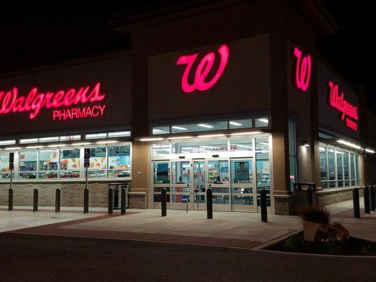 Store front at night