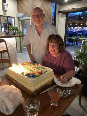 An anniversary cake for our guests filled with 50 years of happiness!