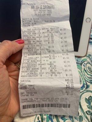 Receipt as proof