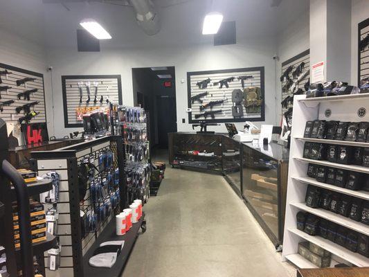 The gun display end of the shop