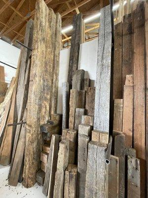 Our Tennessee salvaged Barn wood beams make great mantles and shelves.