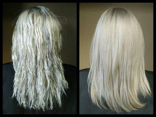 Intense Hair Rejuvenation Before & After By Bren Betico Hair Repair & Color