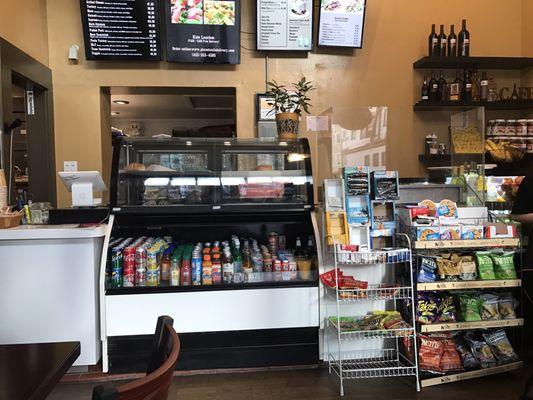 Counter setup (mostly empty on bakery items because they were closing in 30 min)