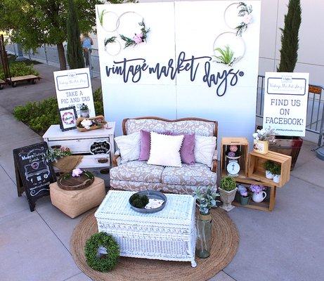 Photo op sponsored by Modern-Vintage Rentals at the Vintage Market Days event in Downtown Summerlin