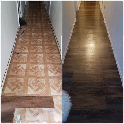 before and after laminate flooring