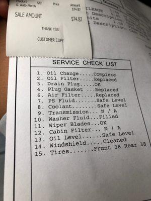 Take 5 Oil Change