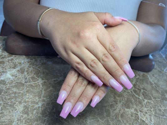 Pink acrylic ombré set