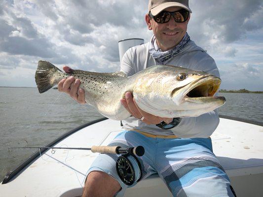 Seth sight fished this large seatrout just feet from the boat.