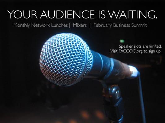 Look for more speaking opportunities in 2016?