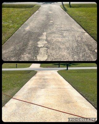 Driveway pressure washing