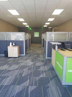 As you first enter. Cubicles for privacy as you meet with your preparer.