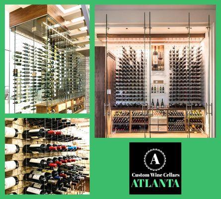 Cable System Contemporary Wine Cellar Design Atlanta