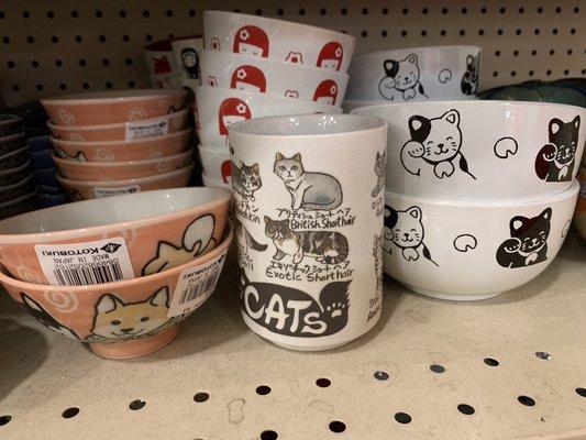 Cool cat bowls and cups