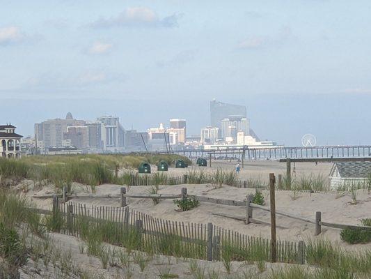 Looking north to the casinos