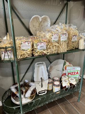 Our Olive Mill Store features various gourmet items