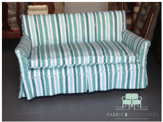 Vintage Settee Striped Slipcover