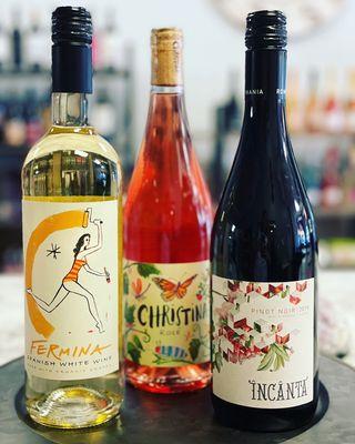 Fermina Spanish White, Christina Organic Rose, Incanta Pinot Noir