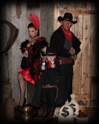 Branson Old Time Photo - Bank Robbers and their Saloon girls protecting the loot!