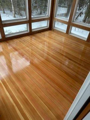 Revitalized older closed in porch - Flooring is Fir