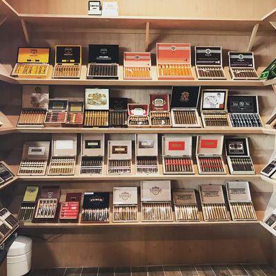 walk -in humidor with a great selection of cigars