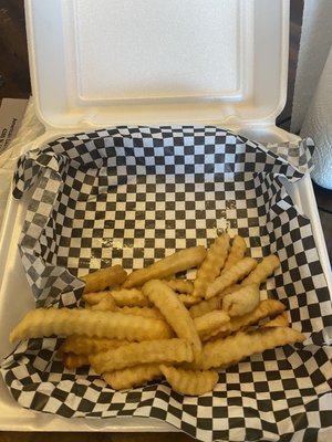 What is this I pay for an order of fries and this is it? Damn ... did the cook eat them while he was drinking in the back .smh ...ridiculous