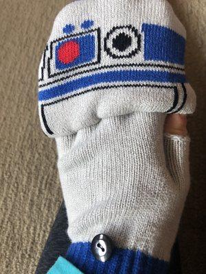 R2D2 fingerless gloves w/ option to make into mittens