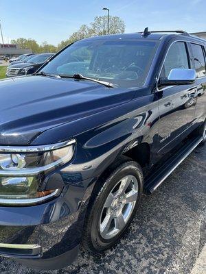 Another happy customer with her beautiful Chevy Tahoe