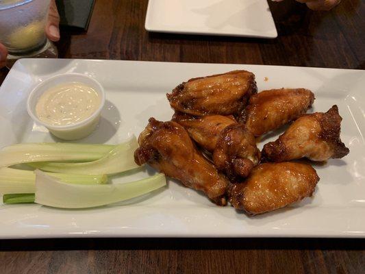 Siracha teriyaki wings.