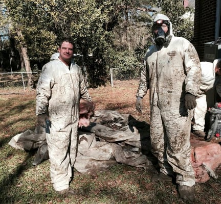 Over 100 gallons of water removed from this crawl space .