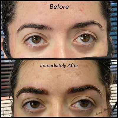 Combination Brow work with Microblading & Machine work.