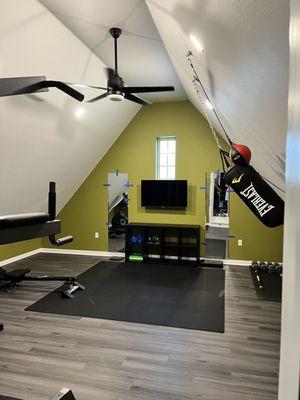 Converted attic to home gym