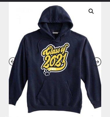 Class of 2021 spiritwear that the logo was designed by C&S