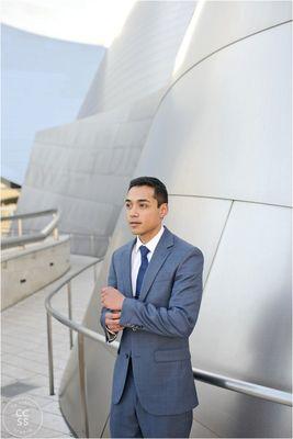 Headshot/modeling session at Disney Concert Hall, LA.