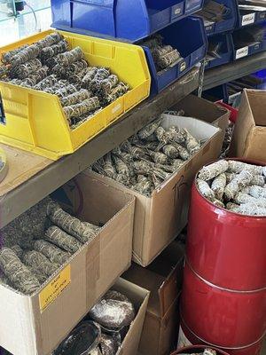 A few of their sage bins.