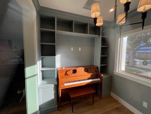 Library room Cabinets in Custom Satin Lacquer