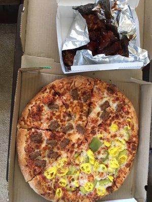 Pizza and wings