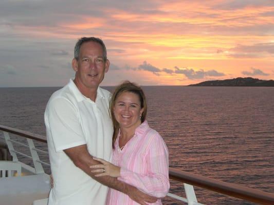 Steve and Mel off the coast of Roatan Island, Honduras on the Seabourn Legend.