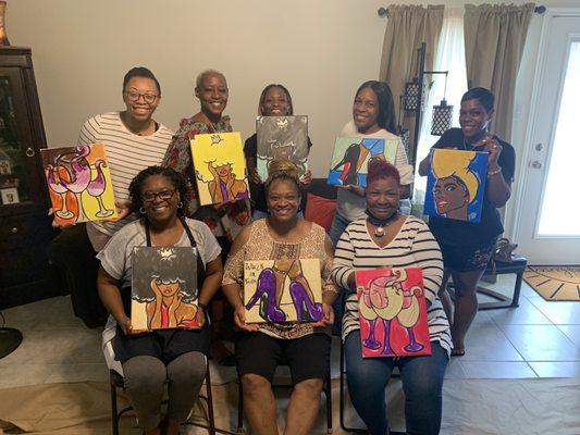 Birthday surprise paint & sip with Johnavich!!!