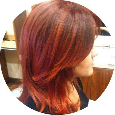 Custom red balayage