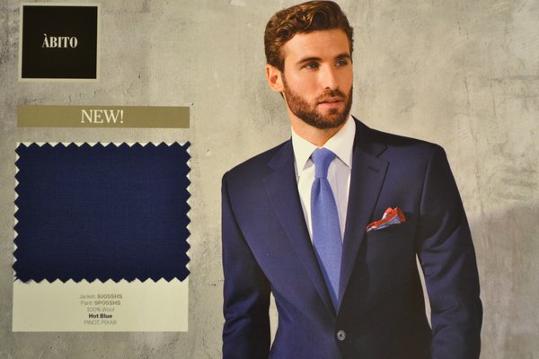 Hot blue modern cut fitted suit