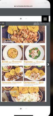 Online menu