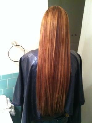 Keratin Smoothing complex, color, and hair cut