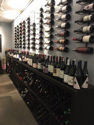 Several rows of wine selection