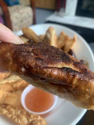 Burnt dumplings filled with mystery meat (unknown)