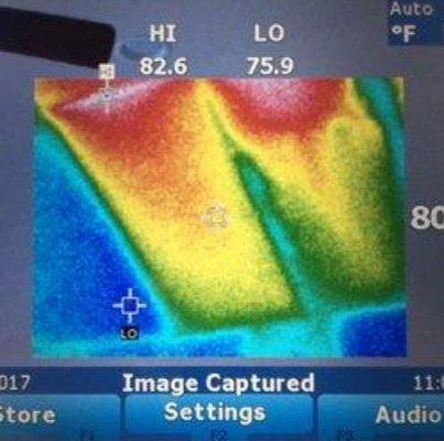 Thermal Scan of deficient insulation in ceiling.