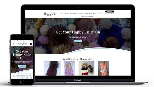 E-commerce website built in WordPress for Happy Knits of Yarmouth Port, MA