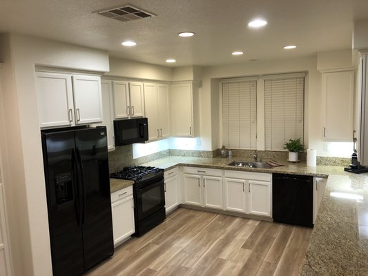 Cabinets painted and floors