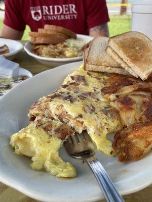 Bacon and cheese omelette